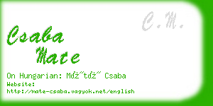 csaba mate business card